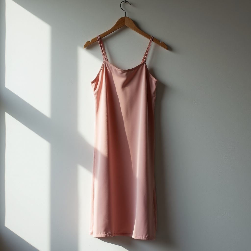 Elegant deadstock silk charmeuse slip dress in dusty rose, handmade in Seattle Washington